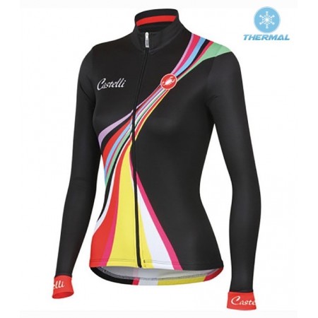 Maillot vélo 2016 Castelli Viva Femme Hiver Thermal Fleece N001